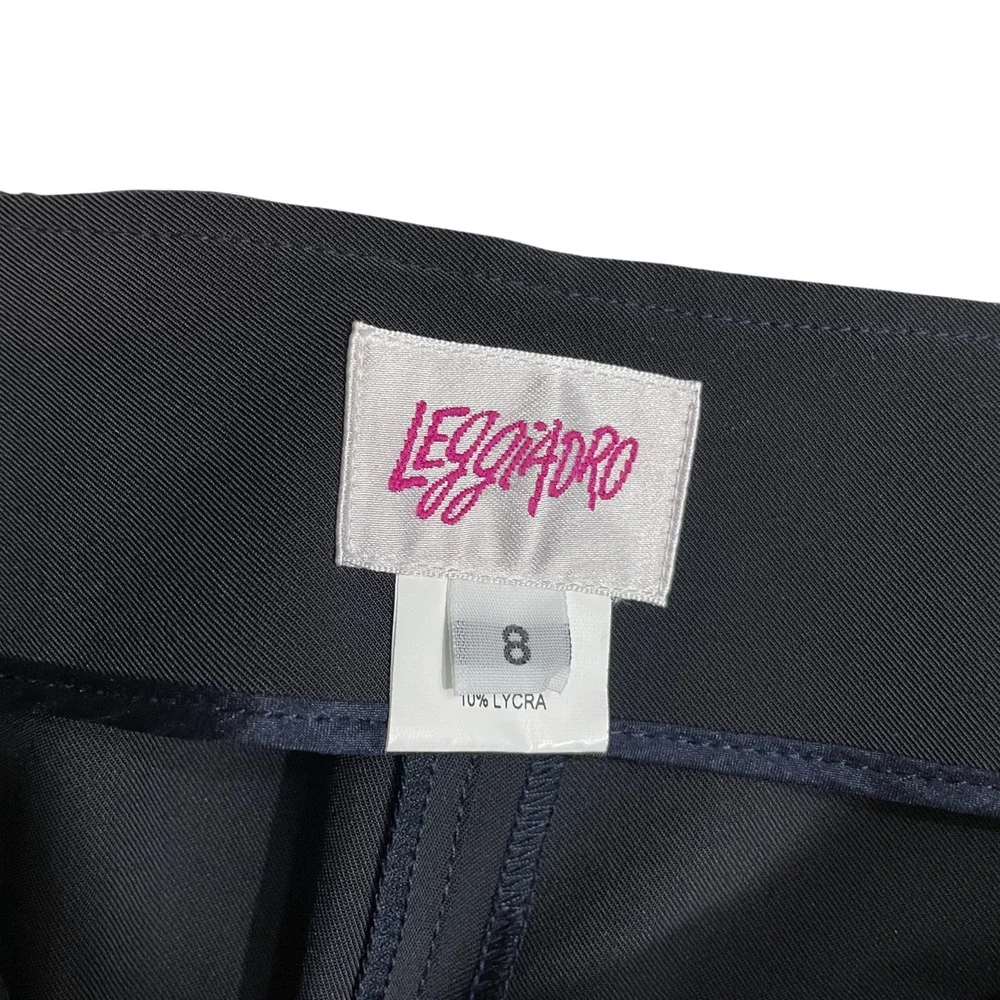 Leggiadro‎ 8 Black Side Zipper Polyester Blend Slim Leg Ladies Pants